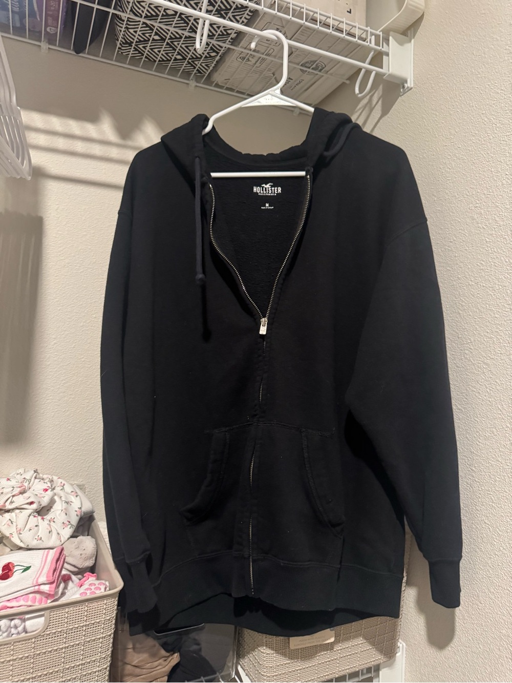 Hollister Black Full-Zip Hooded Sweatshirt